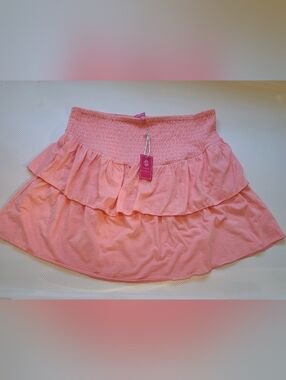 New Simply Southern Pink Ruffled Smocked Mini Skirt XXL